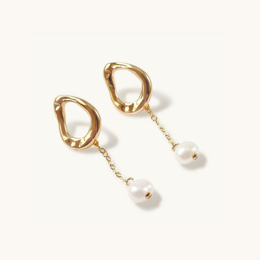 Celestial Dangle Pearl Earrings